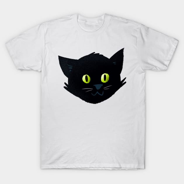 cat black illustration gift for cat mom of black cat gift for pet accessory black cat print gift for cat lover black comic cat T-Shirt by Sgrel-art